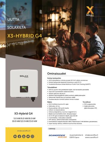 Solax X3-hybrid G4 hybridi-invertteri esite, 10 kpl