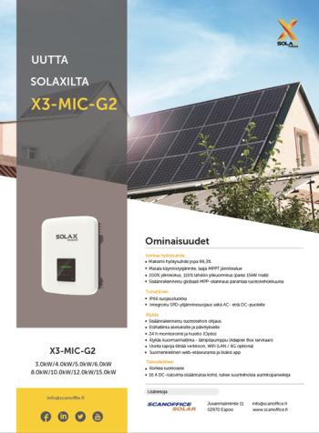Solax X3-MIC-G2 invertteri -esite, 10 kpl