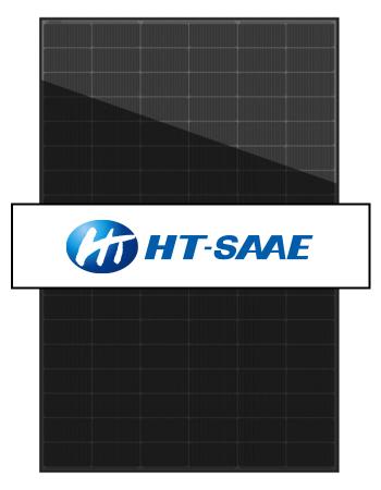 HT-S 455Wp N-type musta bifacial lasi-lasi -aurinkopaneeli