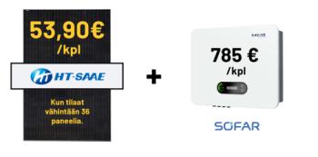 36 x HT-S 455Wp N-type musta bifacial lasi-lasi -aurinkopaneeli + Sofar 12KTL-X-G3 -invertteri